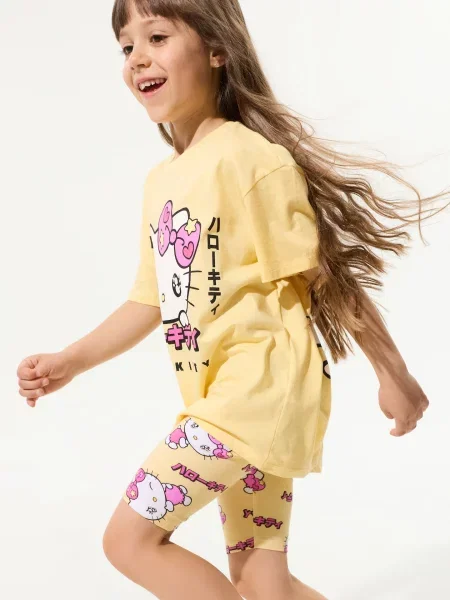 Sinsay cyklistické šortky s potiskem 2 pack Hello Kitty vícebarevná