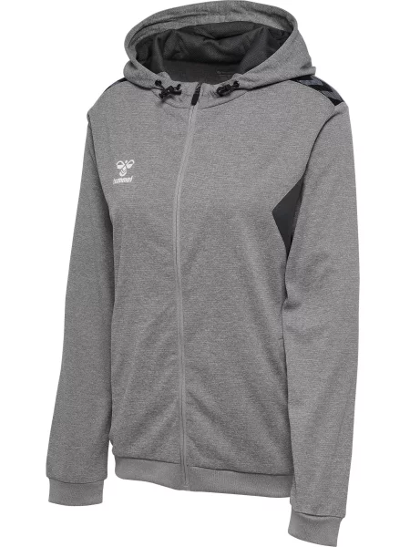 Bluza sportowa Hummel Authentic Poly Zip Hoodie Woman szara