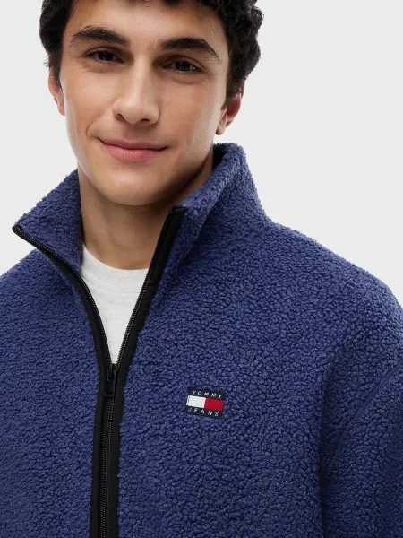 Светр Tommy Jeans тедді фіолетовий