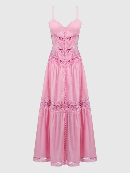 Сукня-сорочка Tiana з мереживом Charo Ruiz рожева