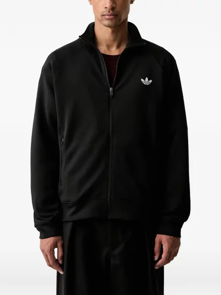 Hanorac Adidas cu dungi cu imagine plasă negru