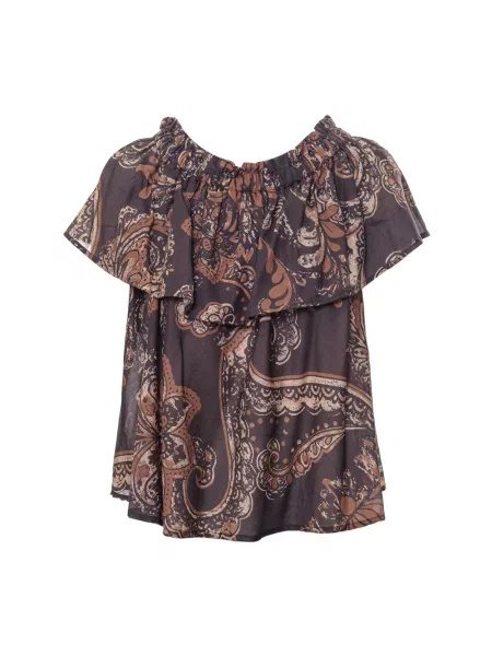 Bluzka Souvenir bez rękawów z dekoltem w łódkę