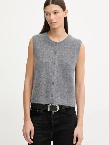 Marc O'Polo vestă din amestec de lână light gri