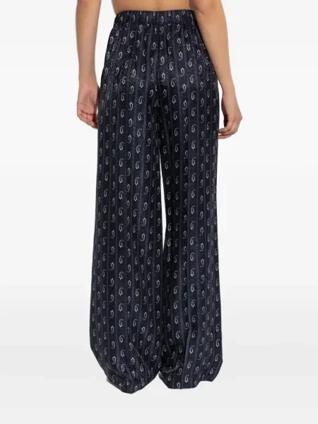 Pantaloni Tory Burch cu imagine cu model paisley albastru