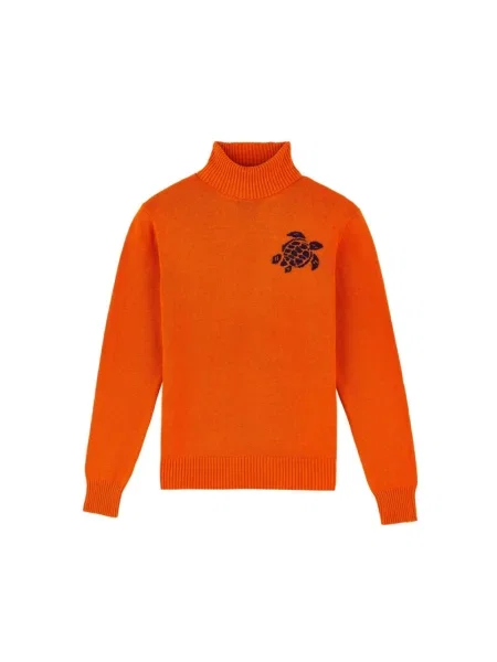 Golf sweter z golfem Vilebrequin z kaszmiru pomarańczowy