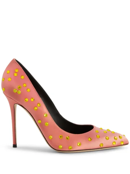 Pantofi cu toc Giuseppe Zanotti din satin portocaliu