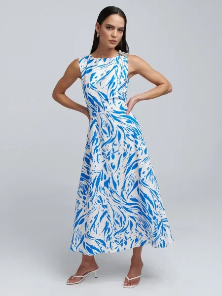 BWLDR Rochie de vară Zenay albastru regal alb