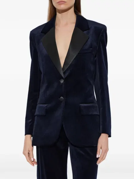 Sacou Victoria Beckham de catifea albastru