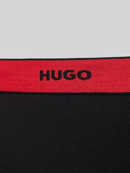 Stringi z z logo w zestawie 3 szt. Hugo czarne