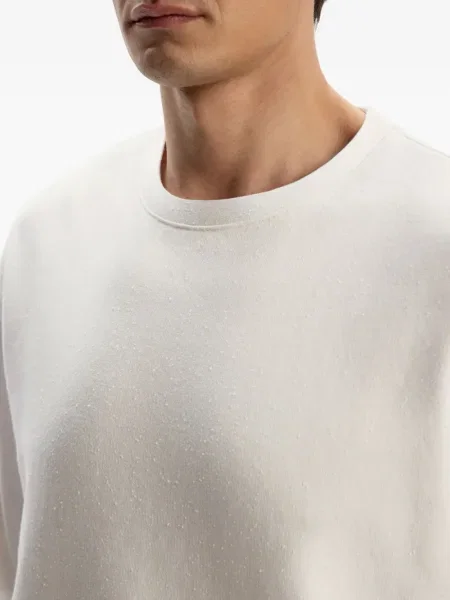 Hanorac crewneck 12 Storeez cu decolteu rotund alb