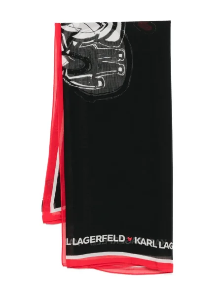 Fular Karl Lagerfeld cu imagine negru