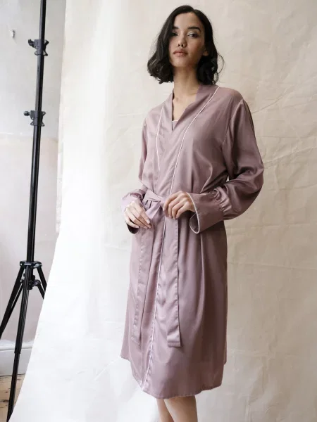 Халат FABLE & EVE Primrose Hill мокко бавовна/модал