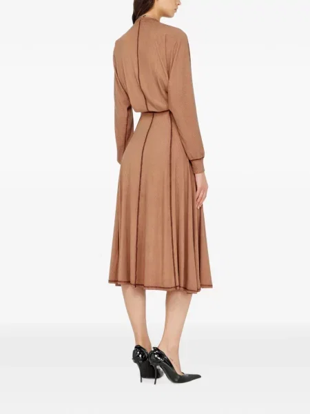 Rochie midi Diesel din jerseu maro