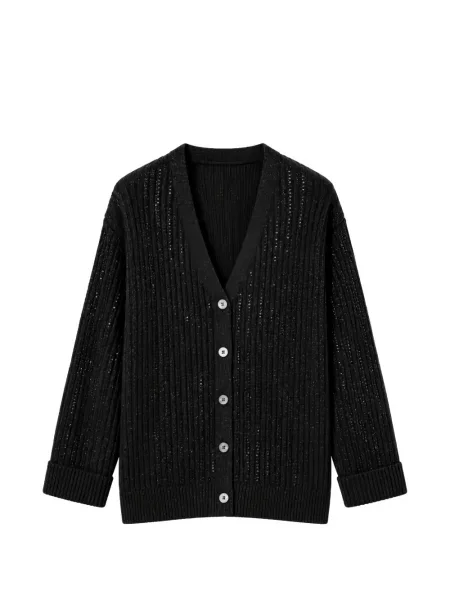Stras cardigan Twinset de lână negru