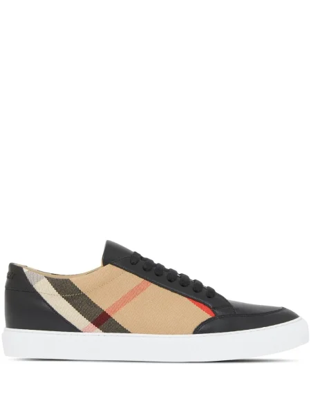 Sneakerși Burberry cu șireturi în carouri cu imagine negru