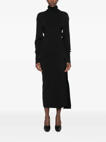 Rochie Lanvin tricotate asimetrică negru