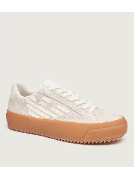 Sneakers | piele întoarsă bej