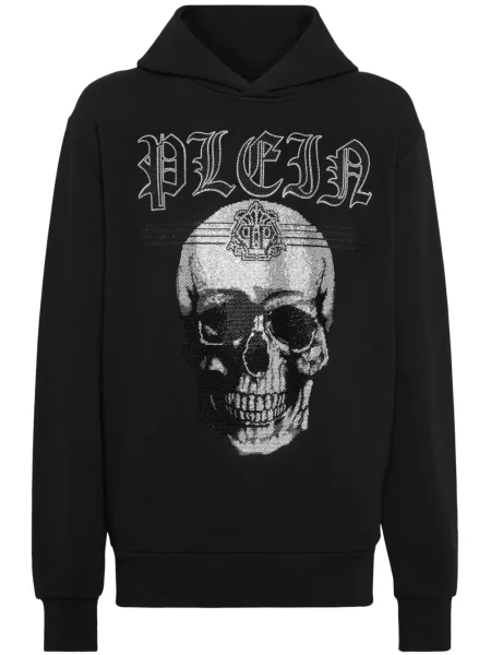 Суичър с качулка Philipp Plein с принт черно