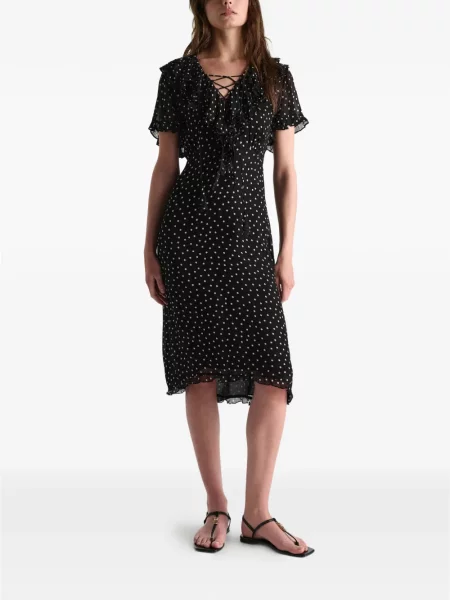 Pöttyös midi ruha Dorothee Schumacher fekete