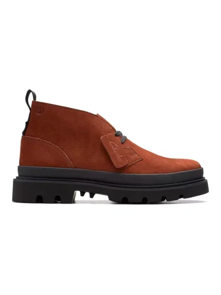 Botki Clarks skórzane brązowe