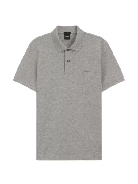 Tricou polo Boss cu broderie gri