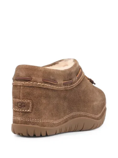 Papuci de casă Ugg din piele cu platformă maro