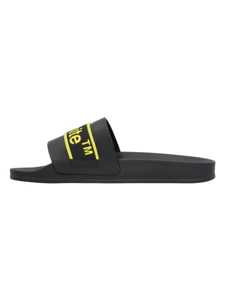 Klapki Off-white skórzane z paskiem białe