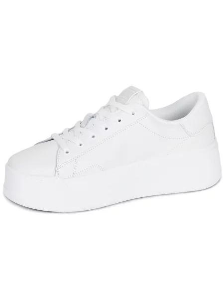 Sneakerși Tommy Jeans cu platformă cu autograf alb