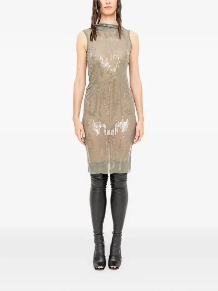 Rochie mini Rick Owens Lilies cu paiete verde