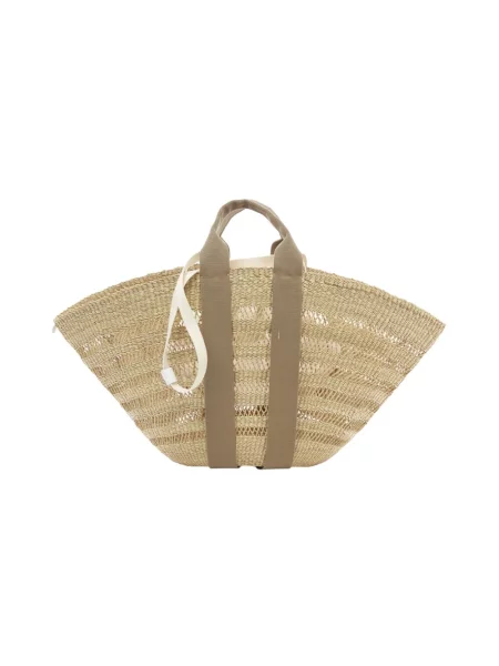 Maksi torebka Muun koronkowa beżowa