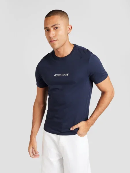 Majica Guess Jeans s kratkimi rokavi modra