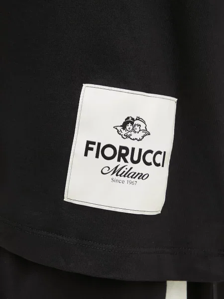 Футболка Fiorucci Logo Label Boxy Fit з аплікацією чорний