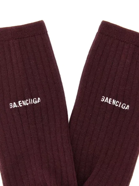 Șosete Balenciaga cu broderie roșu