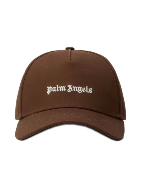 Czapka z daszkiem Palm Angels klasyczna z autografem brązowa