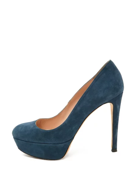 Szarvasbőr platform talpú körömcipő Stuart Weitzman kék