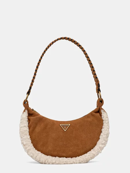 Geanta de piele Guess din piele maro