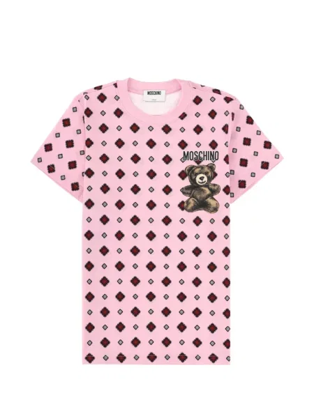 Tricou Moschino cu imprimeu geometric teddy roz