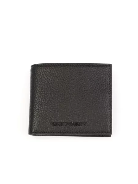 Emporio Armani Portfel skórzany czarny
