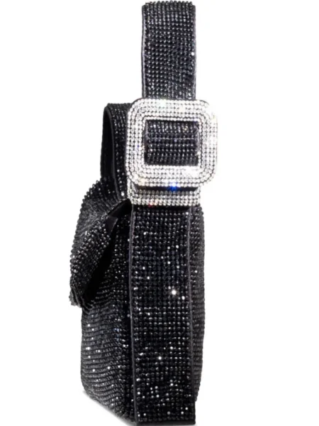 Geantă de mână Benedetta Bruzziches cu cataramă de cristal negru