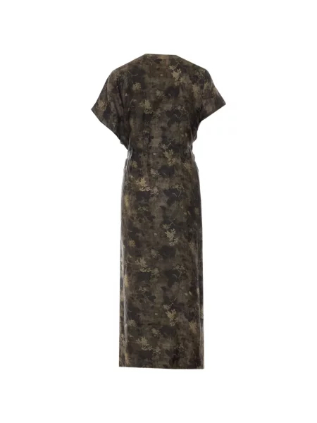 Rochie Uma Wang cu model floral cu imagine cu cordon maro