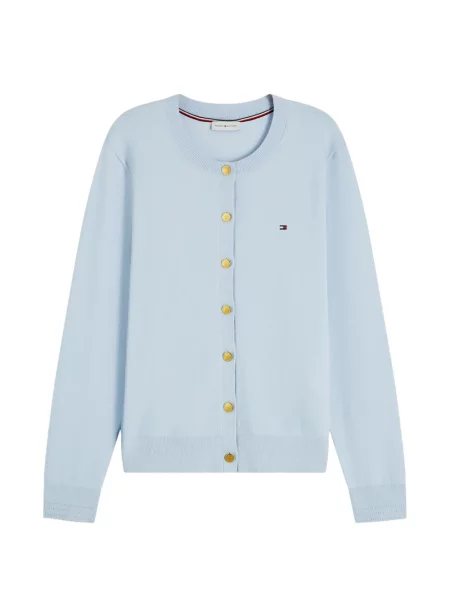 Cardigan Tommy Hilfiger cu broderie albastru