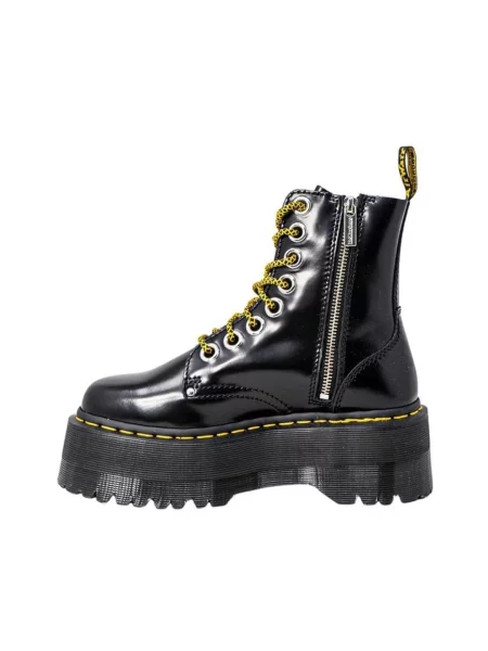 Botki Dr. Martens sznurowane skórzane na platformie czarne