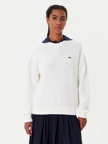 Lacoste sweter z wełną beżowy