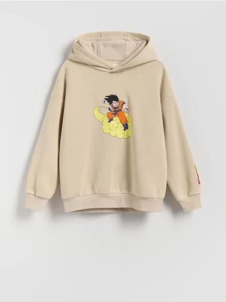 Reserved Bluza DragonBall beżowy