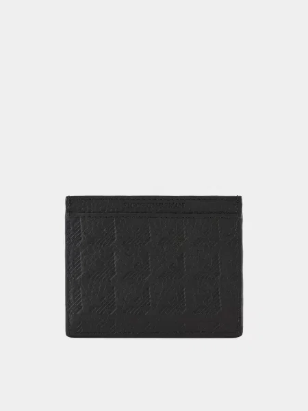 Кожаный кошелек Emporio Armani черный
