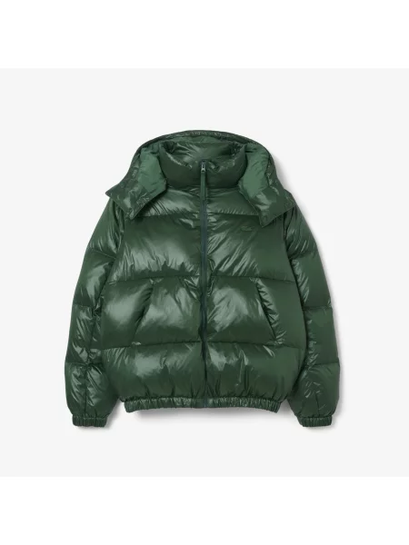 Lacoste Kurtka Z Kapturem Relaxed Fit zielona