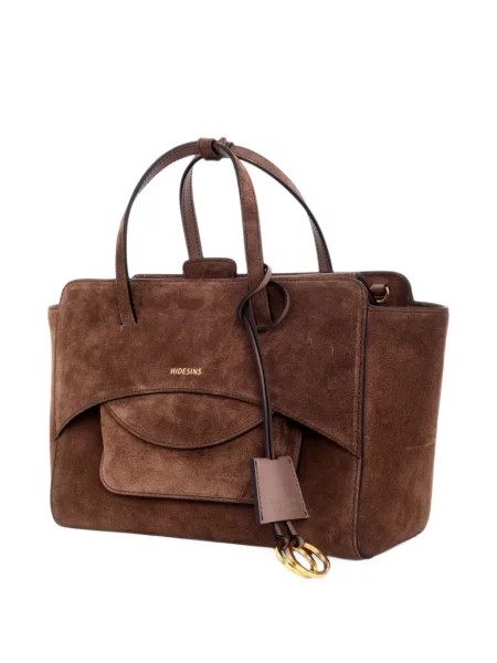 Τσάντα shopper Hidesins σουέτ καφέ