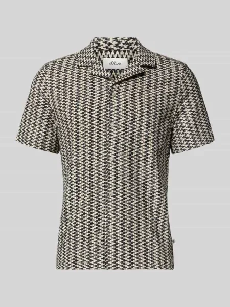 Koszula casual z mieszanki bawełny krój regular fit S.oliver Red Label czarna