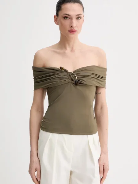 Bardot bluzka hiszpanka zielona