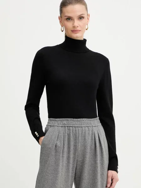 Morgan pulover light cu guler MFLORIA negru